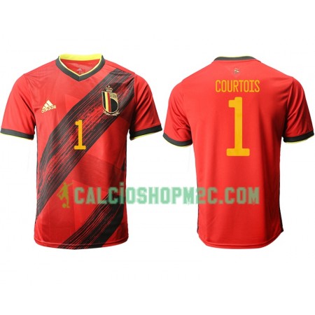 Belgio Courtois 1 Maglia Prima Euro 2020 Manica Corta